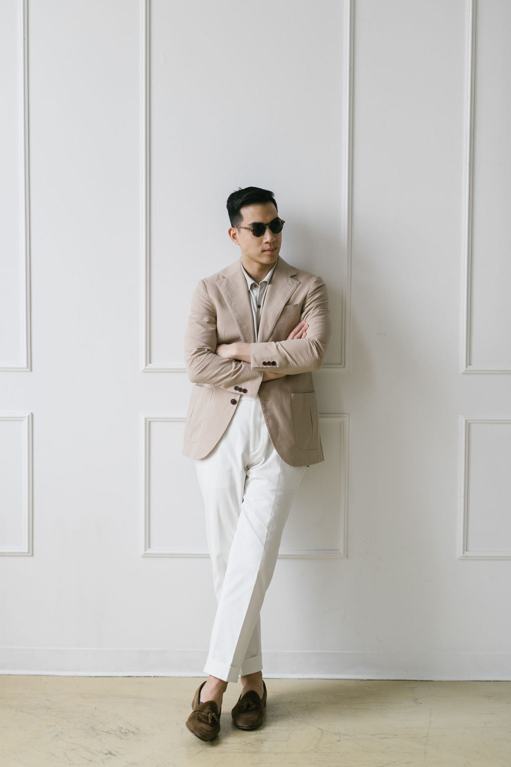 Khaki Seersucker Sport Coat – Cavaliere - Main Image