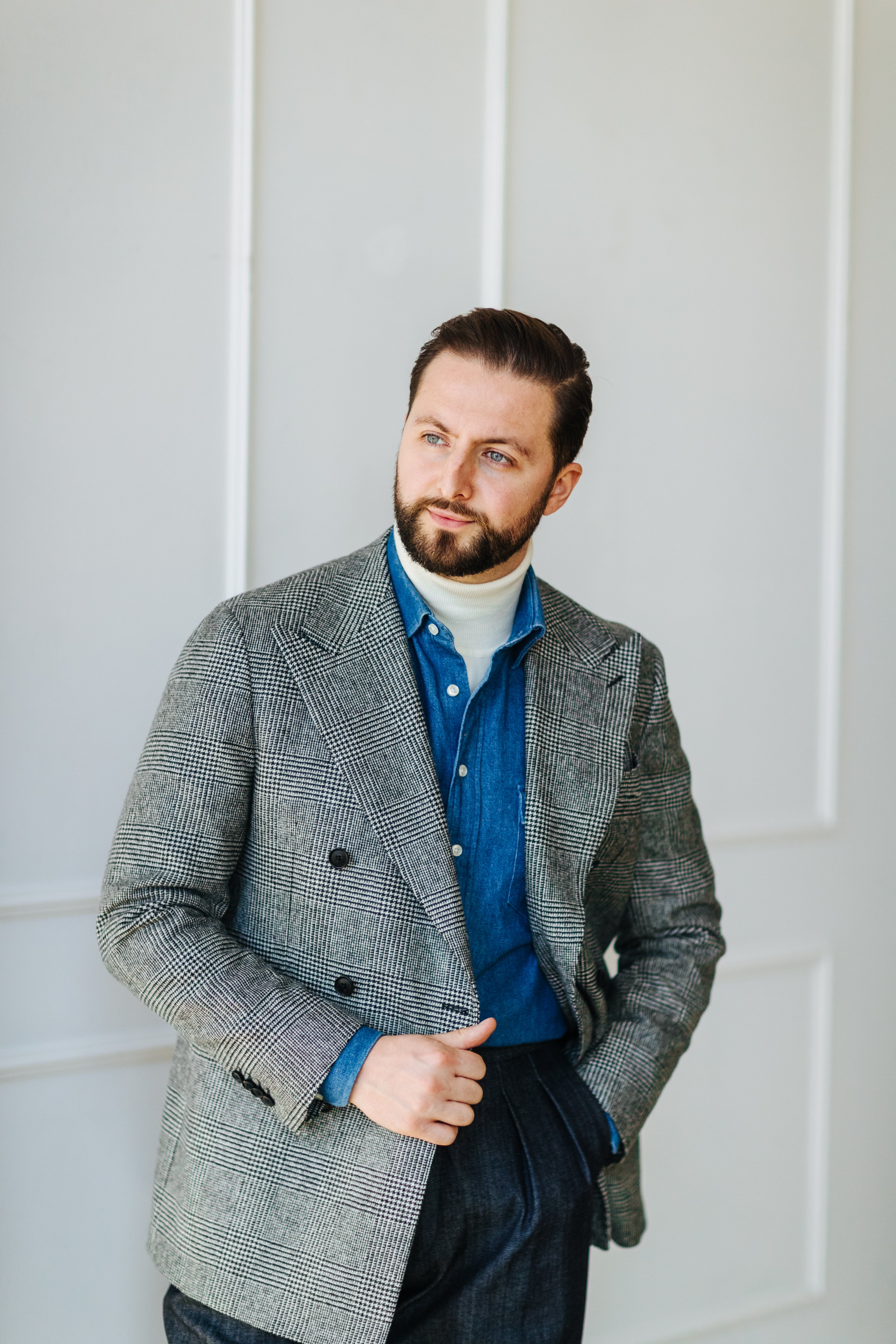 Tailored Coat Club Monaco Plaid Coat Glen Plaid Double Breasted