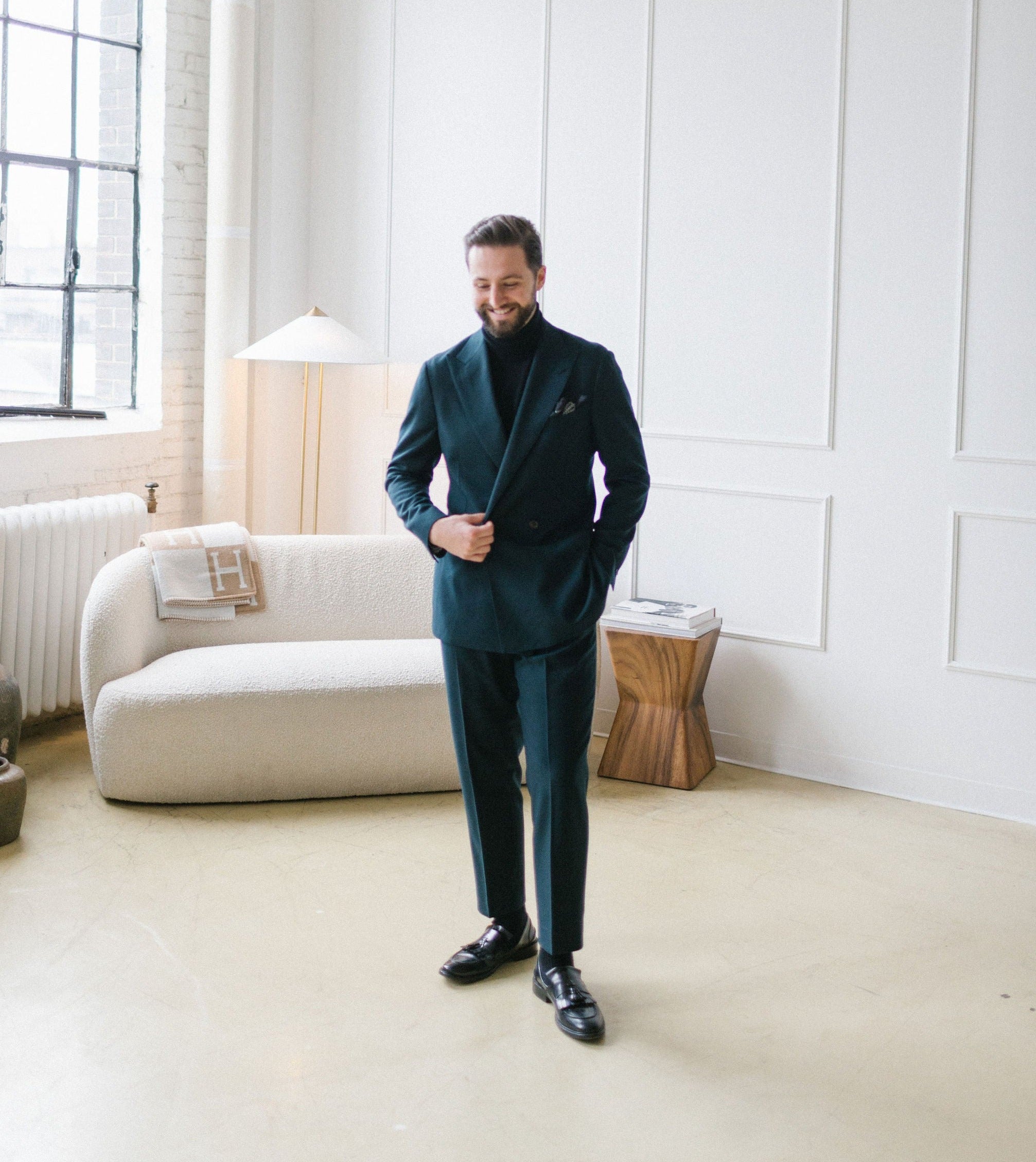 Double Breasted British Racing Green Suit Mr. Cavaliere Double Breasted British Racing Green Suit Mr. Cavaliere