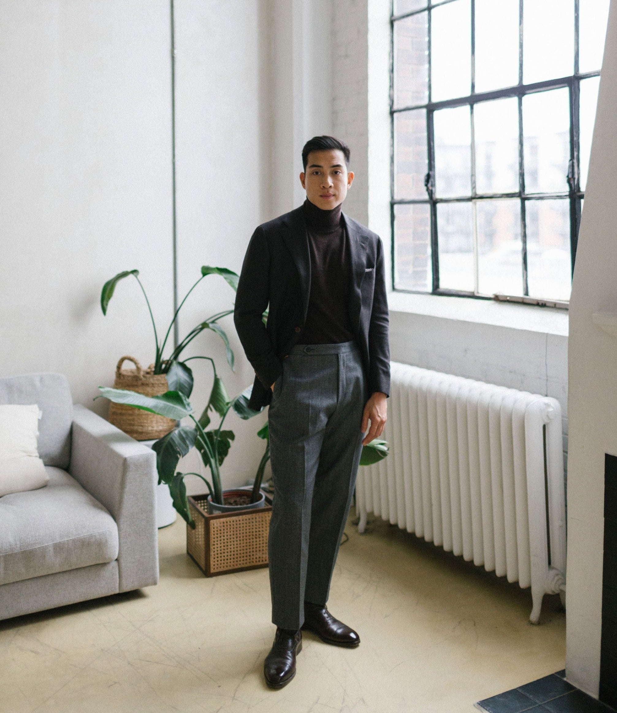 Dark Brown Flannel Sport Coat – Cavaliere - Main Image