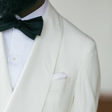 White Double Breasted Shawl Dinner Jacket