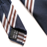 Navy 3-Fold Striped Tie
