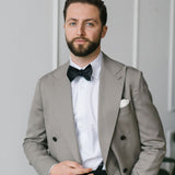 Beige Double Breasted Dinner Jacket