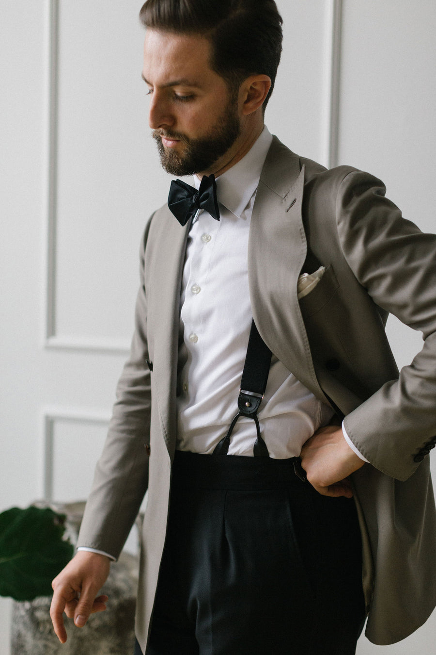 Beige Double Breasted Dinner Jacket