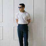 French Navy High Twist Trousers