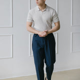 French Navy High Twist Trousers