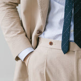 Khaki Seersucker Suit