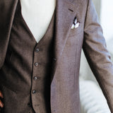 Brown Plaid 3 Piece Flannel Suit