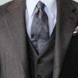 Brown Paisley Italian Wool Tie