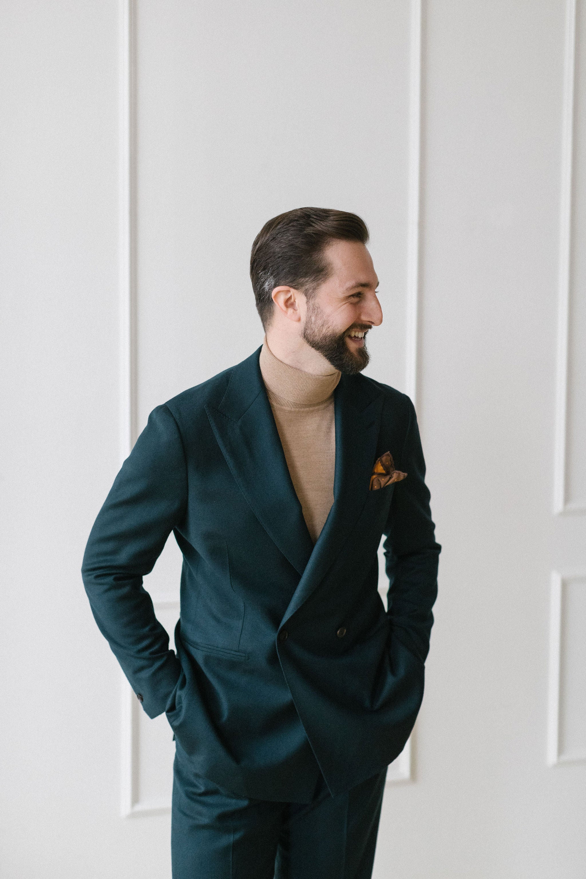 Double Breasted British Racing Green Suit Mr. Cavaliere Double Breasted British Racing Green Suit Mr. Cavaliere