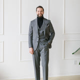 Grey Herringbone 3-Piece Suit