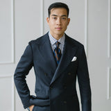 Navy Double Breasted Cavalry Twill Suit