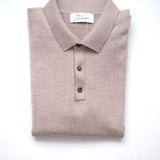 Beige Ribbed Polo Shirt
