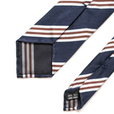 Navy 3-Fold Striped Tie