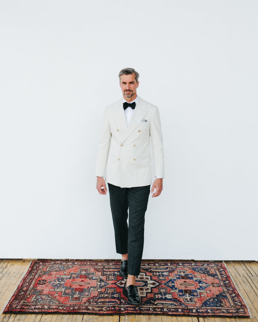 Off White Double-Breasted Dinner Jacket