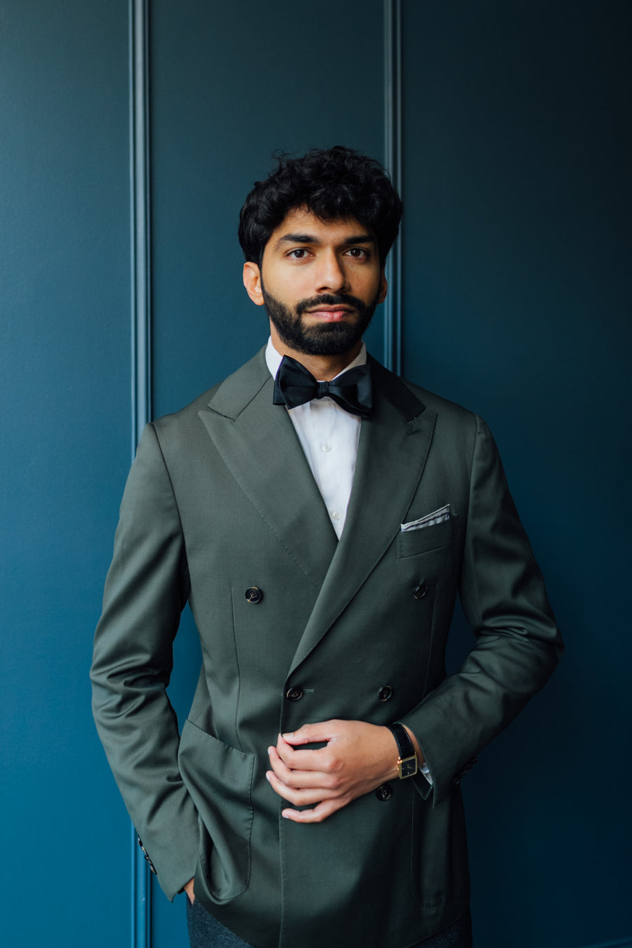 Green Double Breasted Wool Jacket