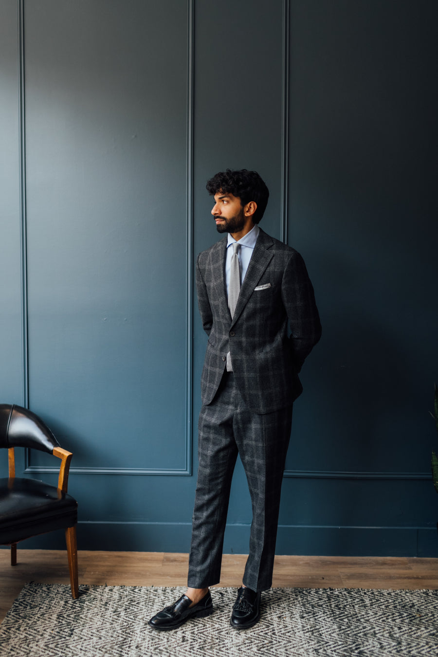 Grey Flannel Windowpane Suit