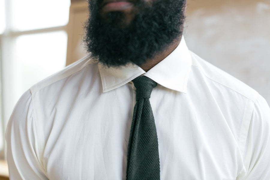 Green Wool Knit Tie