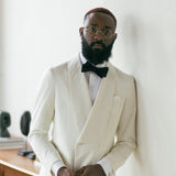 White Double Breasted Shawl Dinner Jacket