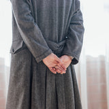 Grey Belted Raglan Coat