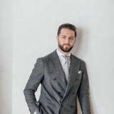 Grey Double Breasted Flannel Suit