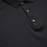 Navy Ribbed Polo Shirt